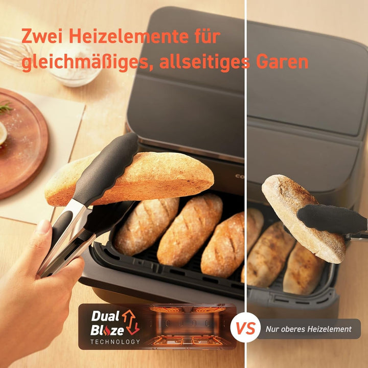 COSORI Hot Air Fryer 2 camere Airfryer, 8-In-1 Dual Blaze Twinfry XXL, 10litri Electrocasnice Naty Shop