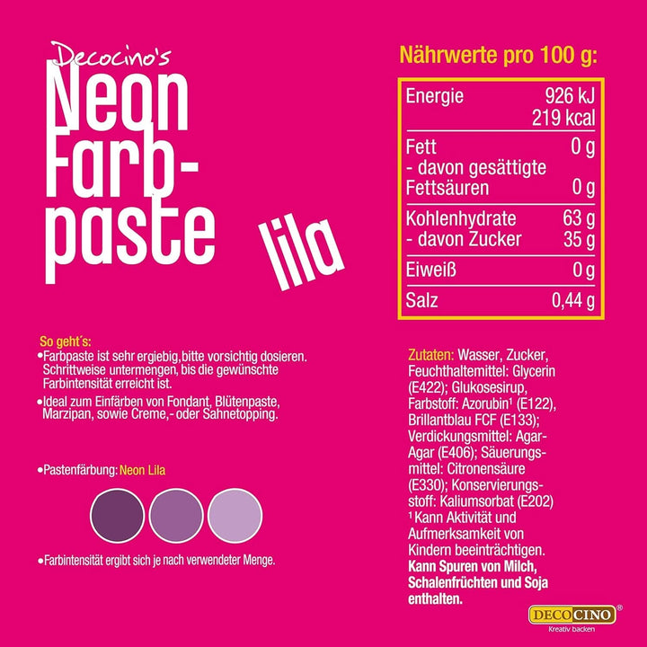 Decocino Neon Food, Colorant alimentar pasta, gust neutru Coloranti Alimentari Naty Shop