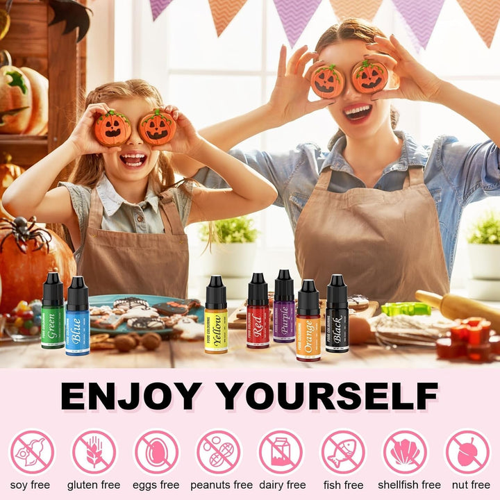 Set 7 coloranti alimentari lichizi, 7 x 12 ml Coloranti Alimentari Naty Shop