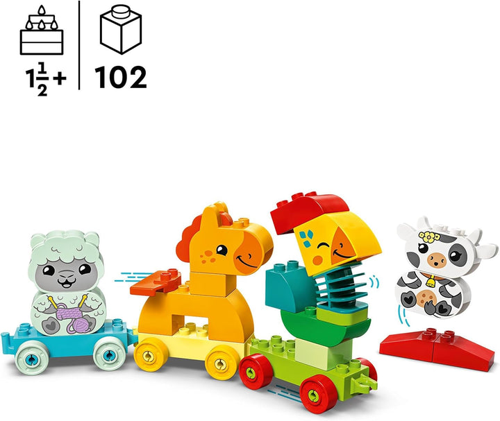 Tren de animale LEGO DUPLO, jucărie tren cu roți, figuri creative de animale de construit și reconstruit, jucărie educativă pentru copii mici, cadou de ziua de naștere pentru fete și băieți iubitori de animale de la 1½ ani 10412 Seturi de constructie Besuche den LEGO-Store