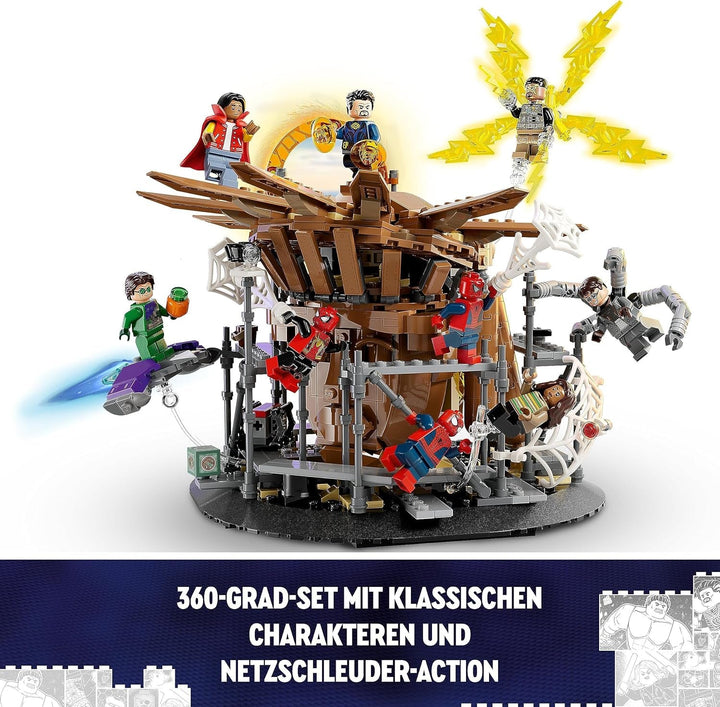 LEGO 76261 Marvel Spider-Man's Big Showdown, Spider-Man: No Way Home set cu 3 minifigurine Peter Parker plus Green Goblin, Electro, Sandman, Ned, Doctor Strange și MJ, model de colecție Seturi de constructie Besuche den LEGO-Store