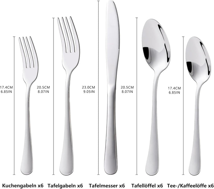 Kitchenboss set tacâmuri 6 persoane: Set de tacâmuri 20 sau 30 de piese Bucatarie Naty Shop