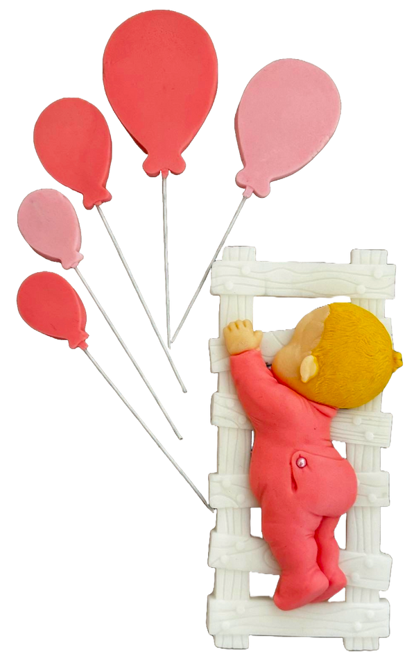 Set 6 decoratiuni comestibile din zahar, Fericire Decoratiuni din Pasta de Zahar Naty Shop
