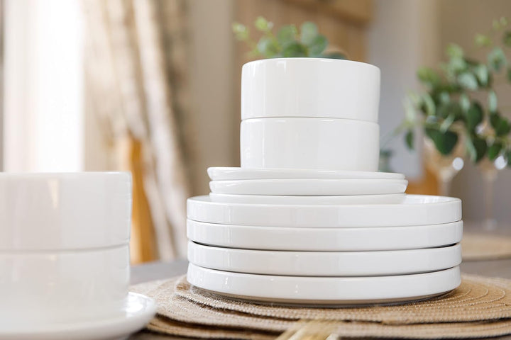 Mikasa Camberlie Essgeschirr Set, Weißes Porzellan Im Scandi Style, Teller Und Schüsseln, 12Er Set Seturi vesela masa Naty Shop