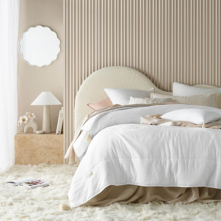 ROOM99 Noemi Cuvertură de pat elegantă în crem 170 X 210 Cm Cuvertură de pat versatilă ca cuvertură de pat sau canapea Pătură de aruncat pentru pat și canapea Stilul quilt Ideal ca cuvertură de pat Paturi si Cuverturi Besuche den ROOM99-Store Alb 170X210