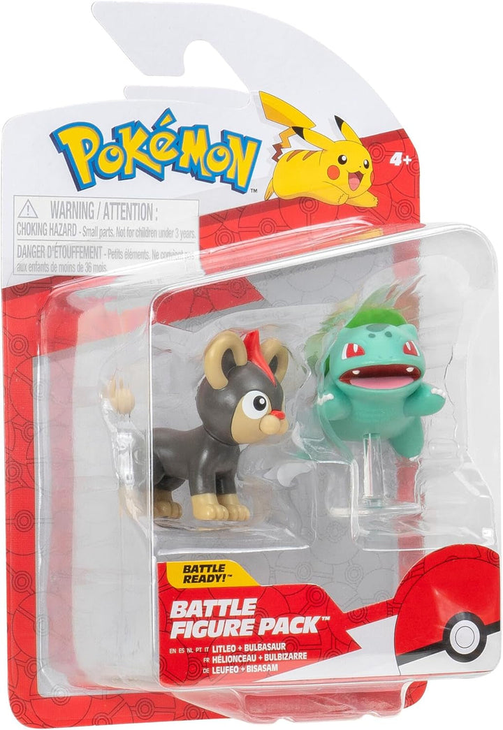 Pokémon PKW3583 - Battle Figure Pack - Leufeo & Bisasam, Figuri oficiale detaliate, 5 cm fiecare Action figures Naty Shop