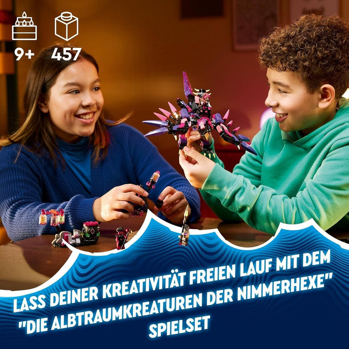 LEGO Dreamzzz 3-In-1 The Nightmare Creatures Of The Never Witch, jucărie magică pentru copii, cazan construibil, lup sau corb, set de fantezie pentru fete și băieți de la 9 ani 71483 Seturi de constructie Besuche den LEGO-Store