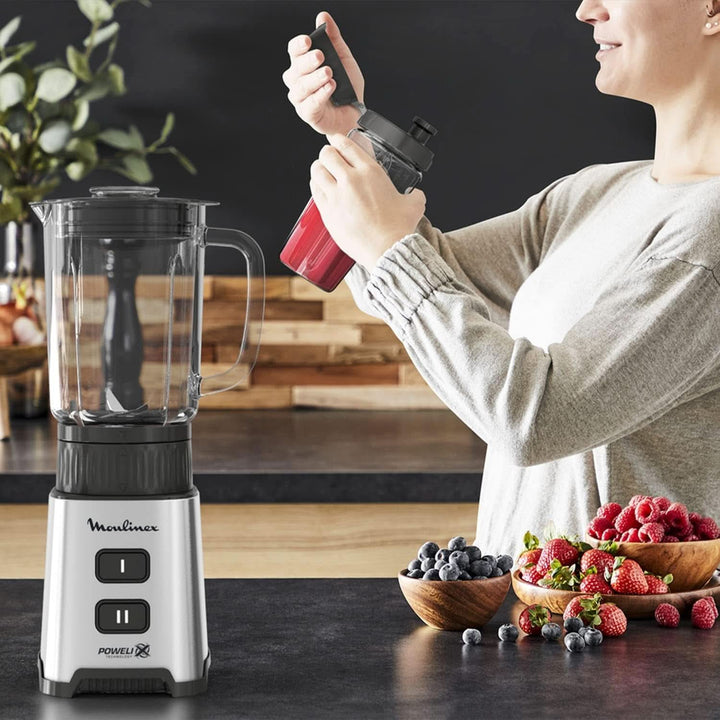 Blender Pulseo LM17GD, 400 W, 4 lame, 700 Ml, Recipient portabil 600 Ml Bucatarie Naty Shop