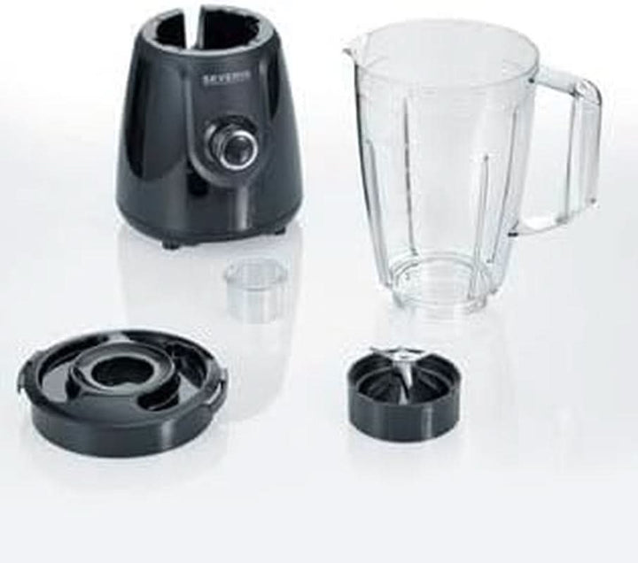 SEVERIN Standmixer Mit 1,5 L Mixbehälter Aus Tritan, Mixer Mit 2 Stufen Und Pulse-Funktion, Leistungsstarker Küchenmixer Mit Edelstahlmesser, 600 W, Schwarz, SM 3707 Bucatarie Naty Shop