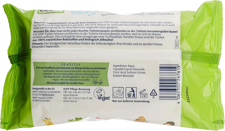 Hipp Babysanft Feuchtes Kinder Toilettenpapier, 6Er Pack (6 X 50 Stück) Naty Shop