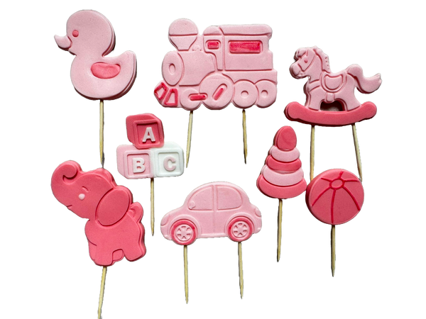 Set 8 decoratiuni comestibile din zahar, Jucarii Decoratiuni din Pasta de Zahar Naty Shop