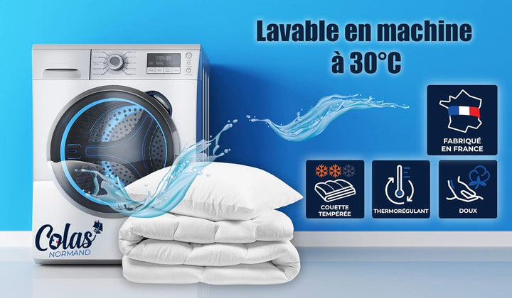 COLAS NORMAND Plapumă termoregulatoare, Cool In, Temperat, 140 X 200 Cm, Transpirație, Ventilație optimă, 100% percale, Fresh Feel, Franceză, 53130255, Alb Plapumi si pilote Naty Shop