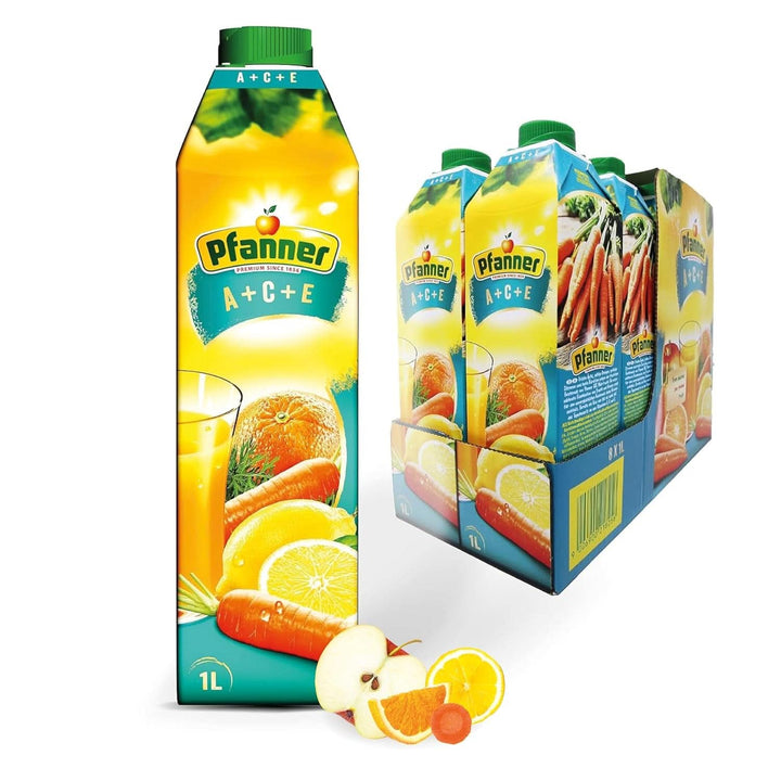 Pfanner Nectar de fructe cu căpșuni (8 X 1 litru) - 30 % conținut de fructe - băutură de căpșuni Naty Shop A+C+E
