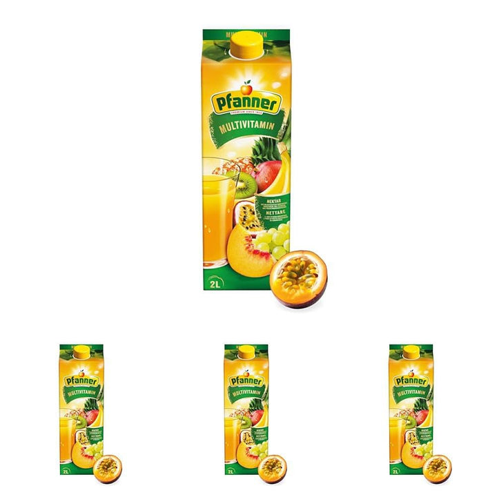 Pfanner 100% suc de mere tulbure natural (1 x 2 litri) - Mere presate direct - Suc de fructe fără adaos de zahăr Bauturi fara alcool Naty Shop 4 x 1 litru Multivitamin