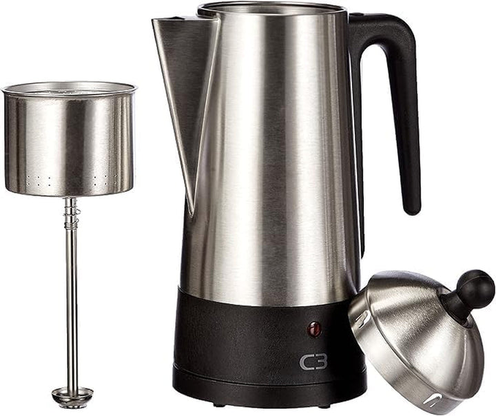 30-32000 Percolator, oțel inoxidabil, argintiu
