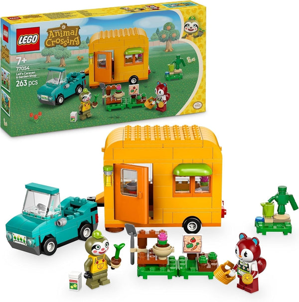 LEGO Animal Crossing Gerd's Caravan & Garden, set pentru jocuri de rol, mașină de jucărie pentru copii, cadou pentru fete și băieți de la 7 ani, jucărie pentru jocuri video cu figurine de animale 77054 Seturi de constructie Besuche den LEGO-Store Titlu implicit