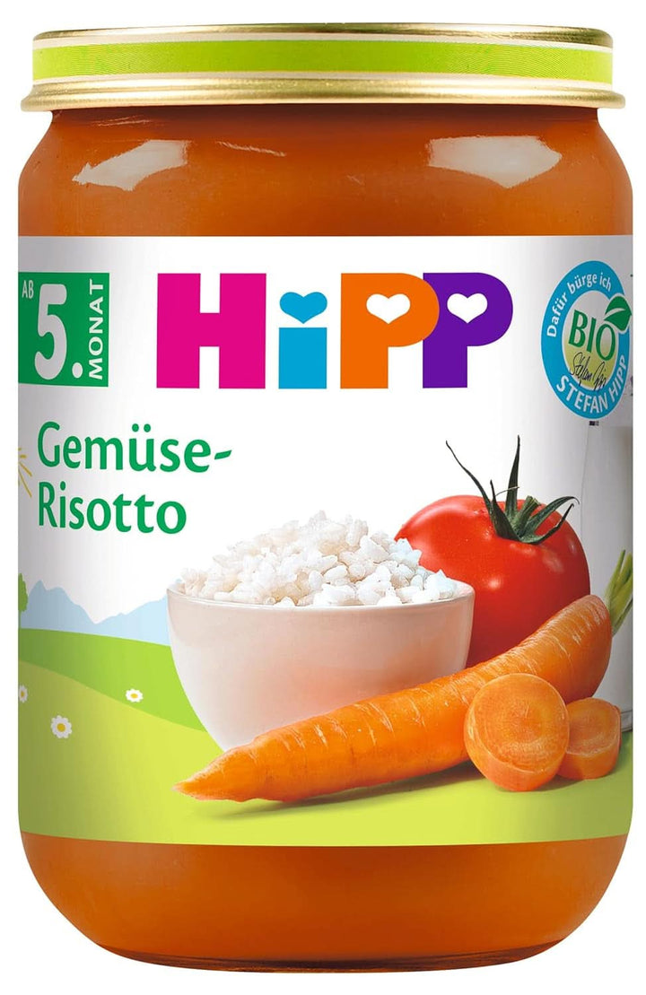 Hipp Organic Vegetables, piure din legume, pachet de 6 x 125 grame sau 6 x 190 grame Mama si Copilul Naty Shop 6 x 190 grame Risotto de legume