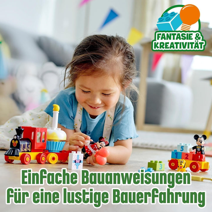 Trenul aniversar LEGO 10941 DUPLO Disney Mickey și Minnie, tren de jucărie cu tort și baloane, cadou pentru copii de 2 ani și peste Seturi de constructie Besuche den LEGO-Store