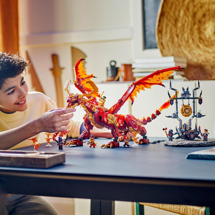 LEGO NINJAGO Dragonul de primăvară al mișcării, jucărie de aventură pentru copii, set de joacă Ninja cu 6 minifigurine, cadou de ziua de naștere pentru băieți și fete începând cu vârsta de 12 ani, set de joacă Fantasy 71822 Seturi de constructie Besuche den LEGO-Store