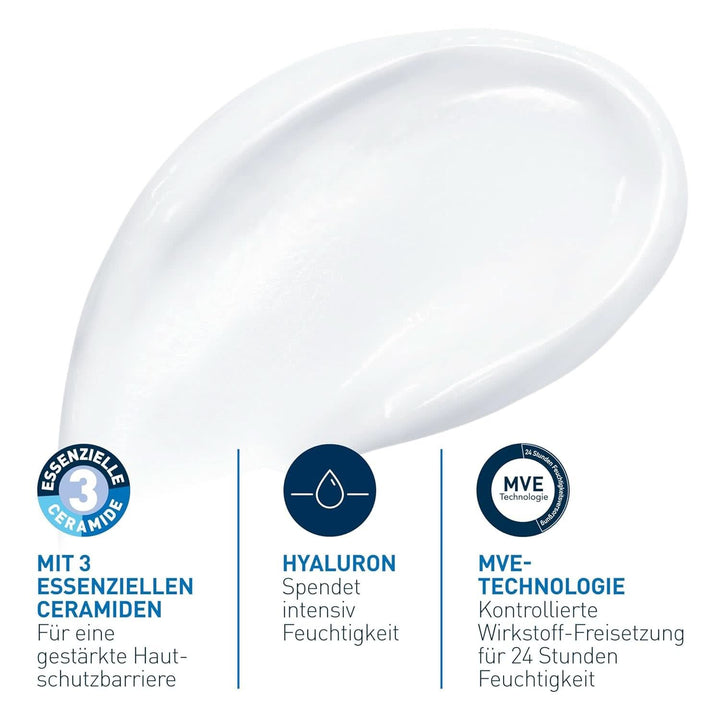 Cerave, Cremă hidratantă pentru corp și față pentru pielea uscată, cu hialuron și 3 ceramide esențiale, 454 g Cosmetice si Infrumusetare Naty Shop