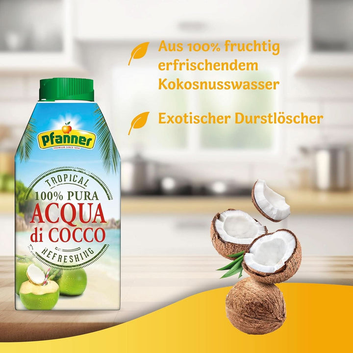 Pfanner Coconut Water Drink (8 X 500 ml)- Apă de nucă de cocos fără zahăr Naty Shop