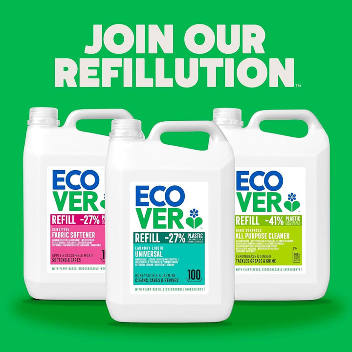 Ecover Delicate Detergent Black & Dark - Lime & Lotus (5 litri, 111 spalari), Detergent lichid cu ingrediente vegetale pentru rufe închise la culoare Naty Shop