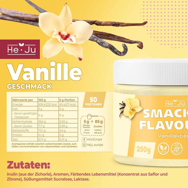 He-Ju, Pudră cu aromă de vanilie, 250 grame Arome Naty Shop