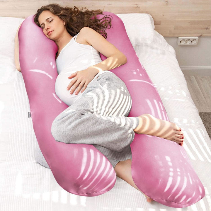 Pernă de sarcină SMOOTHY XXL, perna multifunctionala, Classic XXL, 150 X 80 cm, roz Accesorii Hrana si Alaptare Bebe Naty Shop