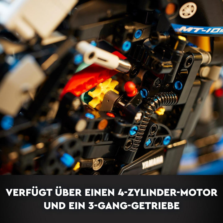 LEGO 42159 Technic Yamaha MT-10 SP Kit model de motocicletă pentru adulți, model autentic de vehicul cu motor cu 4 cilindri, direcție funcțională și aplicație Ar, cadou pentru bărbați și femei Seturi de constructie Besuche den LEGO-Store