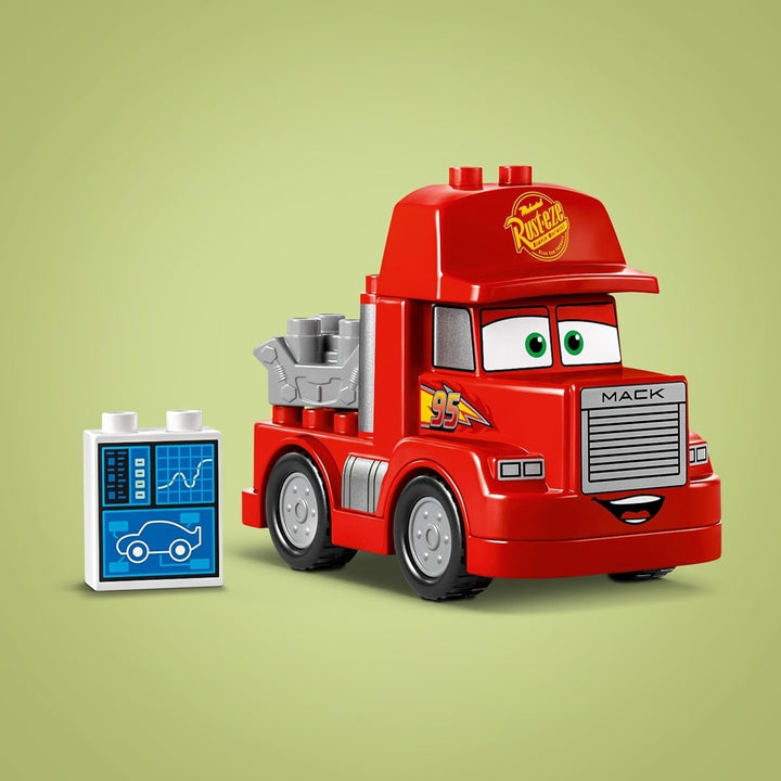LEGO DUPLO | Disney and Pixar™S Cars Mack Truck Racing, set de mașini cu camion de jucărie pentru copii de 2 ani și peste, cadou pentru copiii de 2 ani care iubesc camionul roșu din film 10417 Seturi de constructie Besuche den LEGO-Store