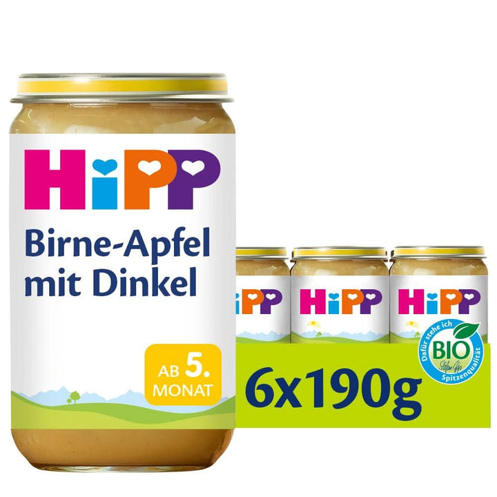 Hipp Pere-Banane cu biscuiți, pachet de 6 (6 X 190 grame) Mama si Copilul Naty Shop