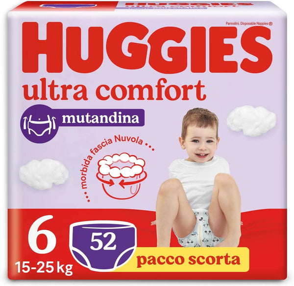Huggies Ultra Comfort Windelhöschen, Größe 6 (15-25 Kg), 52 Windeln Naty Shop