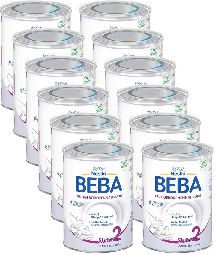 Hrana pentru bebelusi prematuri BEBA Nivel 2, Hrana speciala pentru bebelusi prematuri si nou-nascuti cu greutate mica, gata de baut, pachet de 32 (32 x 90 ml) Naty Shop