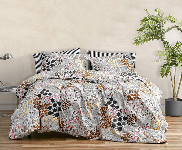 MARIMEKKO Set de lenjerie de pat Queen, lenjerie de pat din bumbac percale cu fețe de pernă asortate, decor de casă pe tot parcursul anului (Pieni Letto, Multicolor, pat Queen size) Plapumi si pilote Naty Shop Regina
