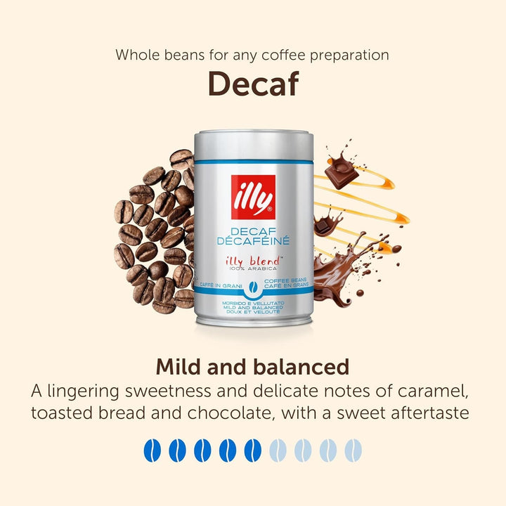 Cafea Illy, boabe de cafea decofeinizată - cutie de 250 g Cafea Naty Shop