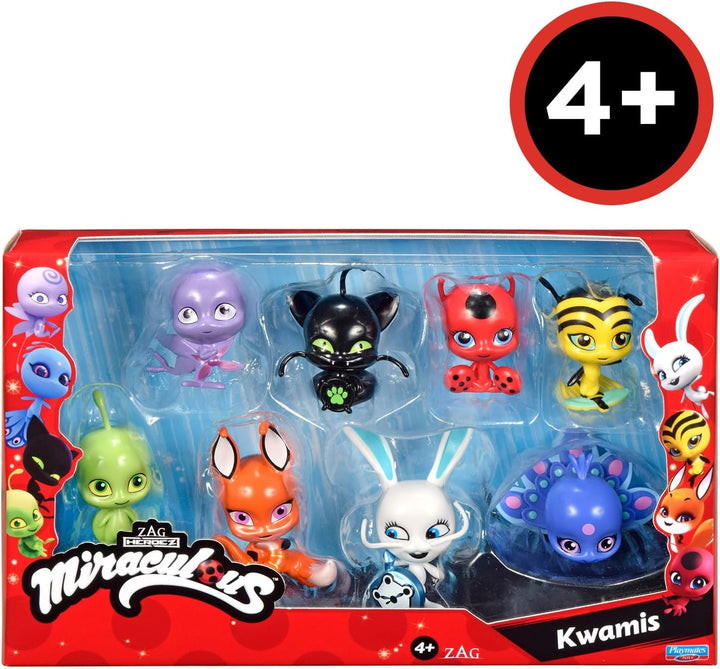 Bandai - Miraculous - Pachet de 8 Kwamis - Colecția de mini figurine Miraculous - Joc Miraculous Box Set de 8 Kwamis - Little Sweet Miraculous Ladybug Figures - Jucării de la 4 ani - P50532 Action figures Naty Shop