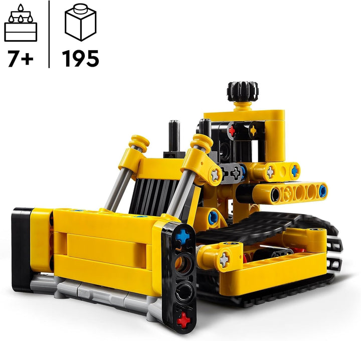 Buldozer greu LEGO Technic, buldozer de jucărie de construit, de adăugat la șantierul tău de construcții, jucărie de construcții pentru copii, cadou tehnologic pentru băieți și fete de la 7 ani 42163 Seturi de constructie Besuche den LEGO-Store