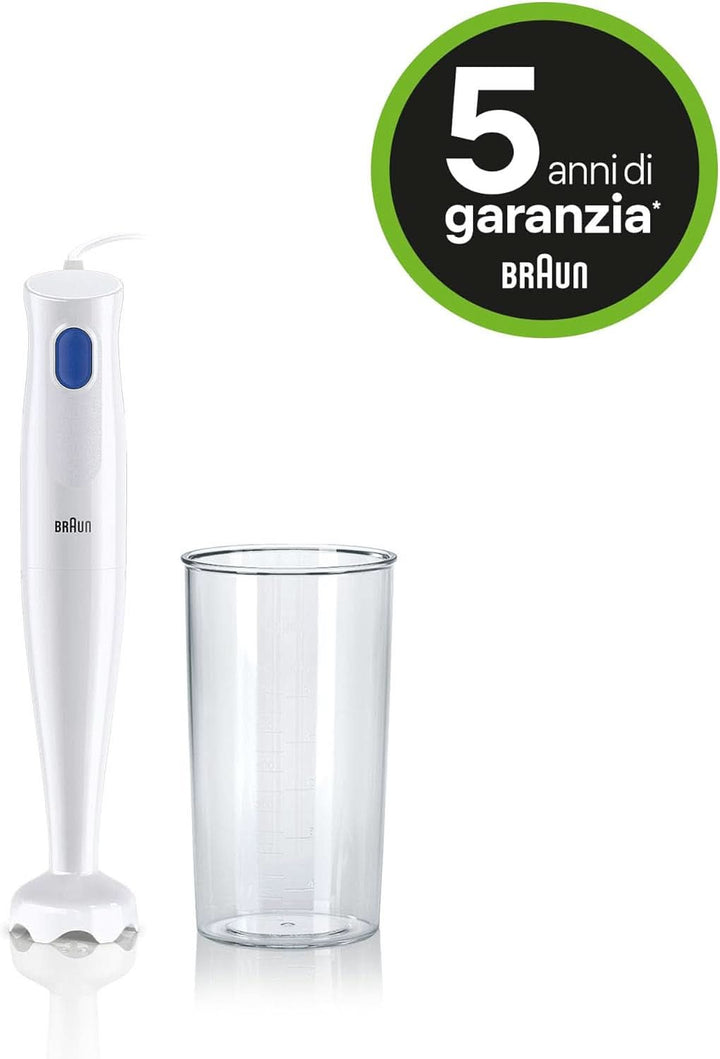 Braun Stabmixer MQ10.001PWH + Messbecher 600 Ml, 5 Jahre Service, Leicht, Easytwist-System Zum Einfachen Wechseln Des Zubehörs, Splash Control-Technologie Ohne Spritzer Bucatarie Naty Shop