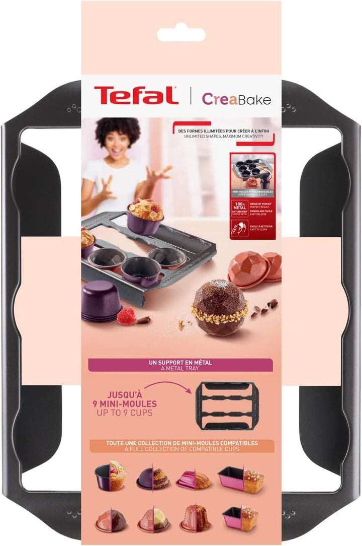 Tefal Creabake J3040104 Kuchenform, 9 Mulden, Antihaftbeschichtung, Austauschbar, Perfektes Backen, Kreative Und Leckere Rezepte, Nicht Kompatibel Mit Cake Factory, Creabake Matrite si tavi pentru copt Naty Shop