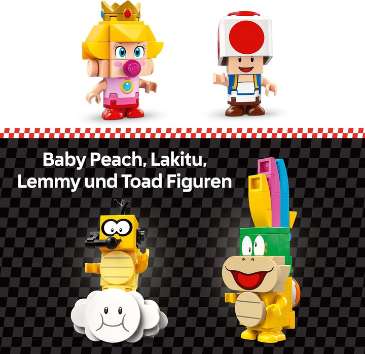 LEGO Super Mario: Mario Kart - Baby Peach & Grand Prix Set, Figuri Nintendo - Toad, Lakitu, Baby Peach și Lemmy, Cadou pentru băieți, fete și gameri de la 8 ani, Jucărie de aventură 72036 Seturi de constructie Besuche den LEGO-Store
