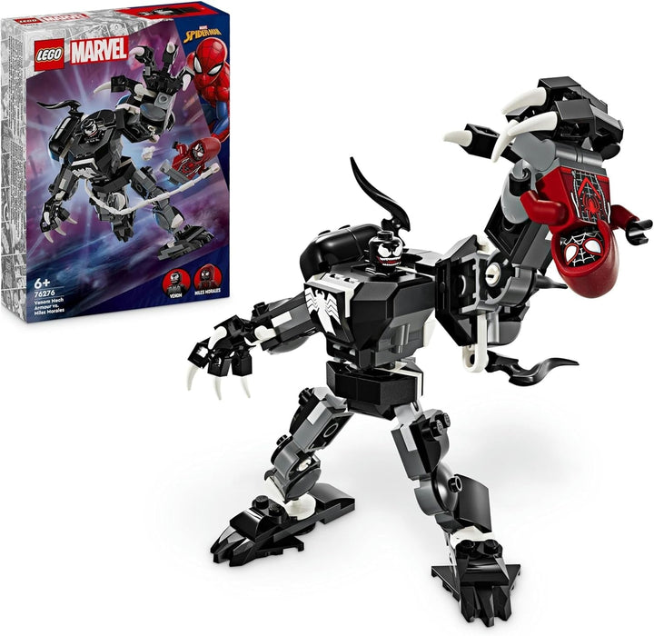 LEGO Marvel Venom Mech Vs. Miles Morales, Figuri de acțiune mobile pentru copii, Set Spider-Man cu mini-figurine pentru dueluri de supereroi, cadou de jucărie pentru băieți și fete de la 6 ani 76276 Seturi de constructie Besuche den LEGO-Store Singur