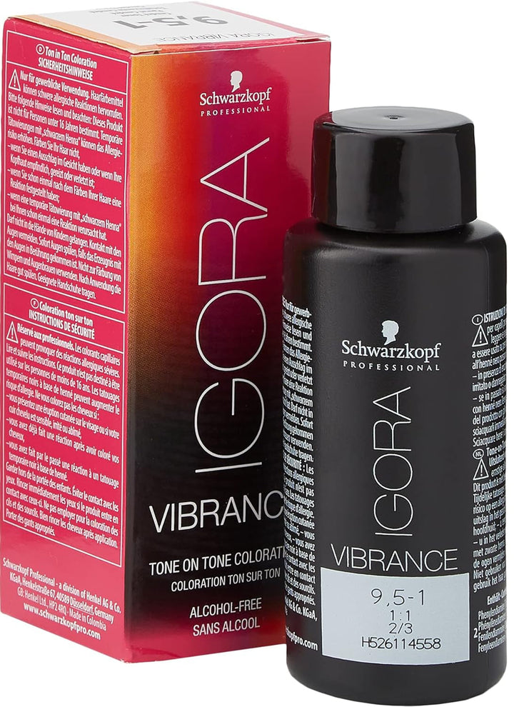 Schwarzkopf Igora Royal Premium Colorant pentru păr 60 g Vopsea pentru par Naty Shop 9,5-1 Blond platinat Cendré 60 Ml (1 pachet)