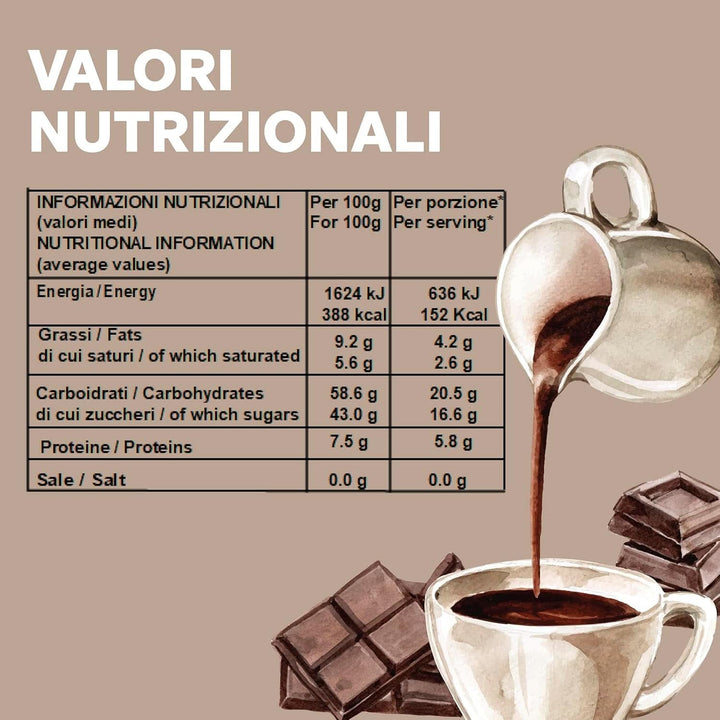 Ciocolată caldă italiană Cortina TART BITTER CHOCOLATE, 15 plicuri X 30 grame Cacao si Ciocolata Calda Naty Shop