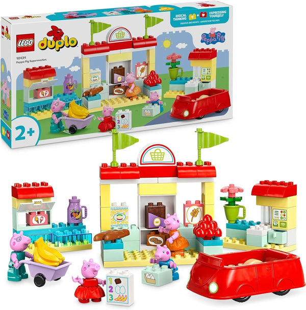 LEGO DUPLO 10434 Supermarketul lui Peppa: jucărie educațională creativă și set de joacă, cadou pentru băieți și fete de la 2 ani, încurajează dexteritatea Seturi de constructie Besuche den LEGO-Store Titlu implicit