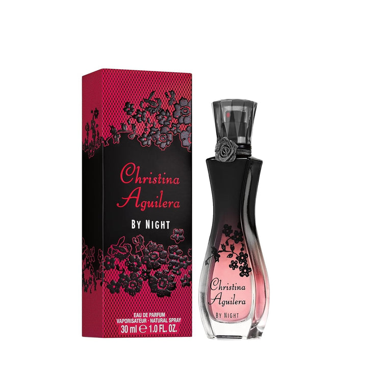 Parfum Christina Aguilera - by Night, parfum feminin, seducător și senzual, cu note de floare de piersic, florale, orientale și fructate, ideal pentru vară, parfum pentru femei - 50 ml