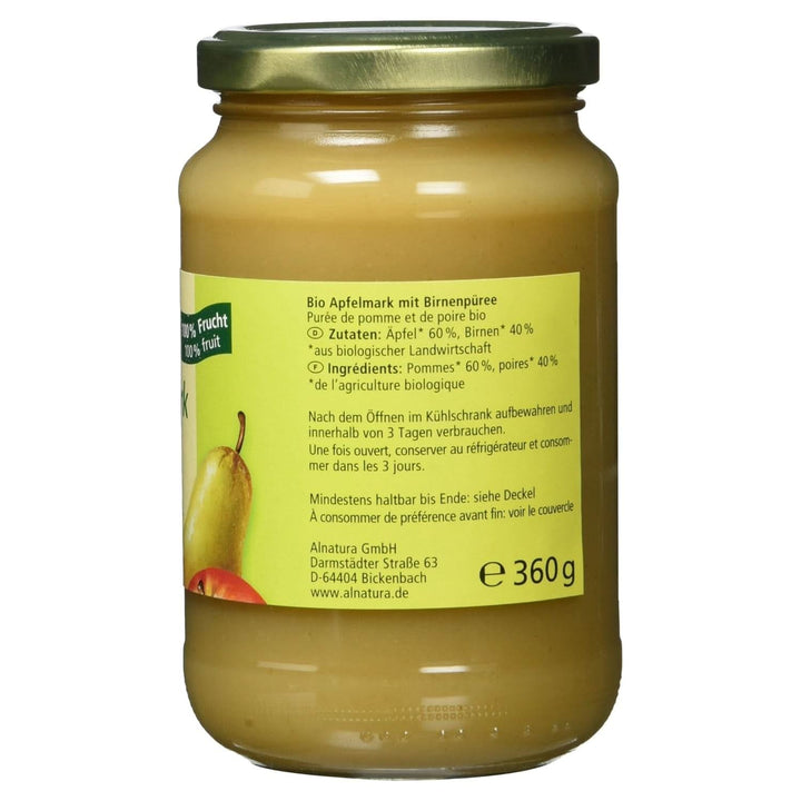 Piure de mere bio cu pere, 360 grame Mama si Copilul Naty Shop