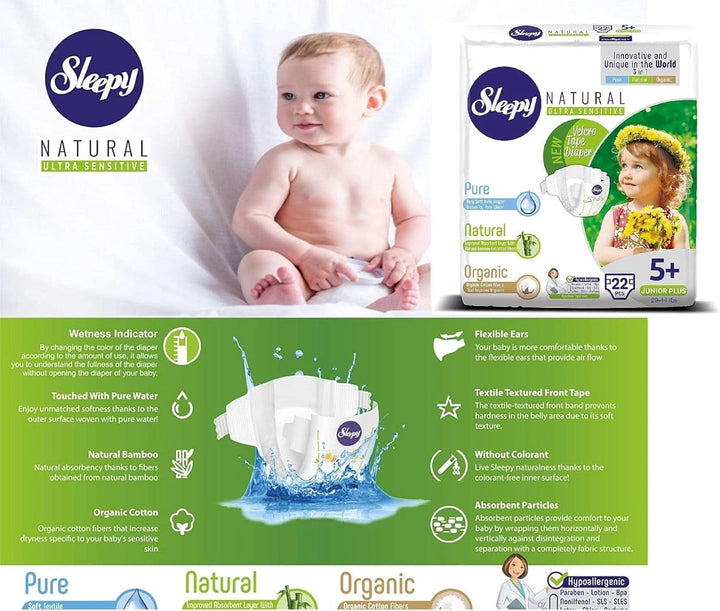 SOHO, Scutece pentru copii, fabricate din bumbac organic și extract de bambus, confort și senzatie de uscat Mama si Copilul Naty Shop