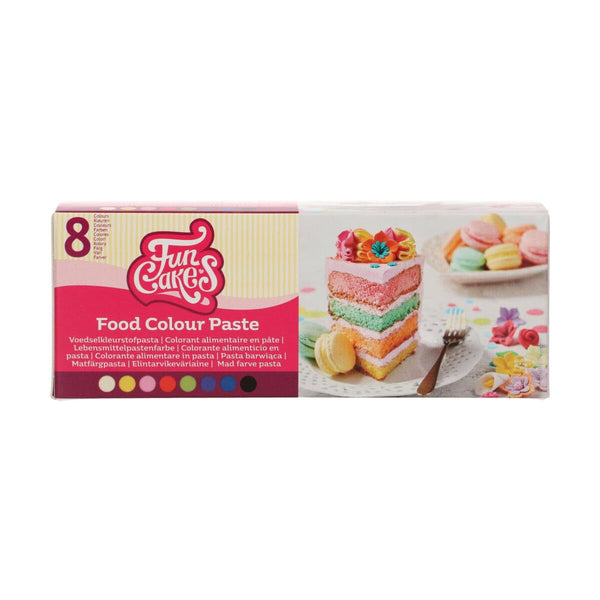 Funcakes Pastenfarben Set 8-Teilig: Konzentrierte Lebensmittelfarbe Für Teig, Sahne, Fondant, Marzipan, Teig, Modellier- Und Blütenpaste. Halal. Coloranti Alimentari Naty Shop Default Title