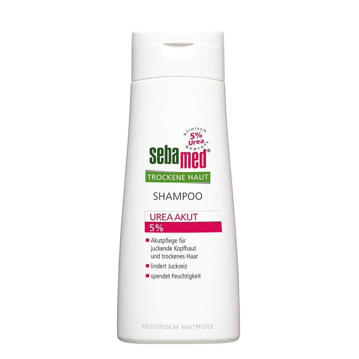 Șampon SEBAMED Urea Akut 5%, calmează vizibil mâncărimea scalpului uscat și ajută la restabilirea echilibrului de hidratare al pielii și părului Naty Shop
