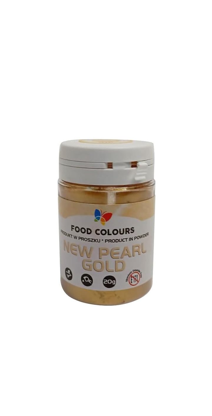 Lebensmittelfarbpulver Mit Metallischem Effekt Essbarer Farbstoff NEW PEARL GOLD 20G Metallischer Farbstoff Glitzerfarbstoff Dekoration Für Kuchen Torten Zuckerpasten Kekse Dekoration Für Getränke Coloranti Alimentari Naty Shop